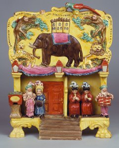 Grupa ceramiki „Menażeria Polito wspaniałych ptaków i zwierząt z większości części świata”, c.1830 autorstwa Obadiah Sherratt