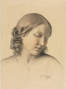 Portret młodej kobiety autorstwa Octave Tassaert