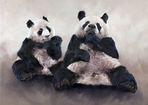 Chiński niedźwiedź, Pixiu, 2014 (akryl na płótnie) autorstwa Odile Kidd