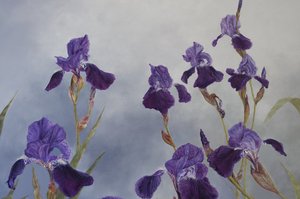 Iris hybrida (detal), 2015 (akryl na drewnie pokrytym gesso)
