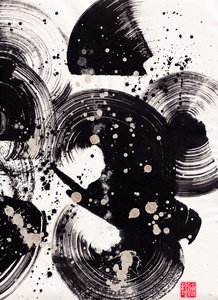 Circle Ink Abstraction 2, 2015 (tusz i kolor na papierze Xuan)