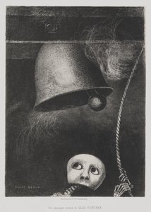 Do Edgara Poe (Maska bije dzwon pogrzebowy) [To Edgar Poe (A Mask Sounds the Death Knell)] autorstwa Odilon Redon
