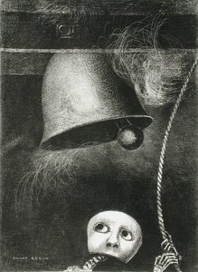 Maska rozbrzmiewa dzwonem śmierci. Seria: Dla Edgara Poe, 1882 autorstwa Odilon Redon