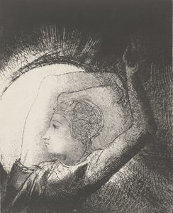 Kobieta odziana w słońce, 1899 (druk) autorstwa Odilon Redon