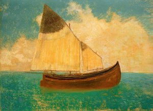 Dryfujący (Łódź z żółtymi żaglami) autorstwa Odilon Redon