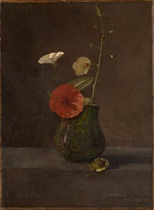 Martwa natura z kwiatami w zielonym dzbanku autorstwa Odilon Redon