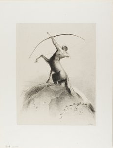 Centaur celujący w chmury autorstwa Odilon Redon
