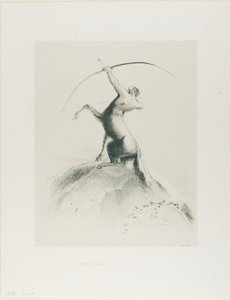 Centaur celujący w chmury autorstwa Odilon Redon