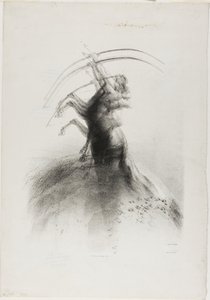 Centaur celujący w chmury autorstwa Odilon Redon