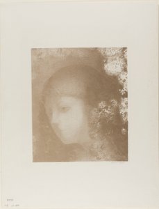 Głowa dziecka z kwiatami autorstwa Odilon Redon