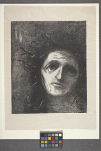Chrystus (litografia na papierze chine volant) autorstwa Odilon Redon