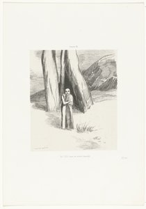 Szaleniec w ponurym krajobrazie Un FOU, dans un morne paysage (tytuł na przedmiocie) autorstwa Odilon Redon
