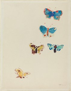 Pięć motyli autorstwa Odilon Redon