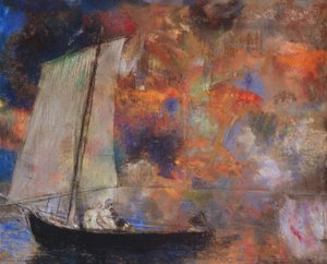 Chmury kwiatowe, ok. 1903 (pastel na papierze) autorstwa Odilon Redon