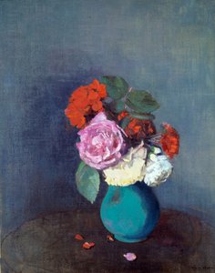 Bukiet kwiatów goździków. Obraz Odilona Redona (1840-1916) 1900 Nd. 0,46x0,38 m Lyon, Musee des Beaux Arts - Kwiaty - Bukiet goździków. Obraz Odilona Redona (1840-1916) autorstwa Odilon Redon