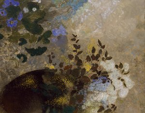 Kwiaty w czarnym wazonie, ok. 1909-10 autorstwa Odilon Redon