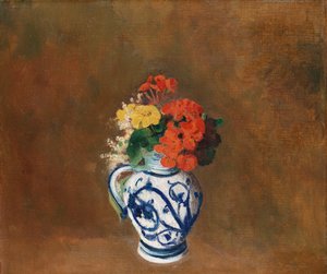 Kwiaty w niebieskim wazonie, ok. 1900 autorstwa Odilon Redon