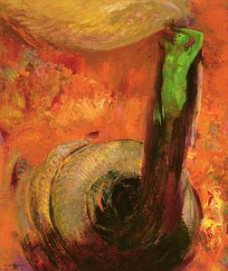 Zielona śmierć, ok. 1905 autorstwa Odilon Redon