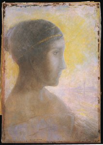 Głowa młodej kobiety z profilu, ok. 1895 r. autorstwa Odilon Redon