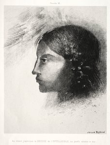 Hołd dla Goi: Po przebudzeniu ujrzałem Boginię Inteligencji, 1885. autorstwa Odilon Redon