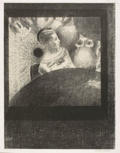 W kulach (Oddech, który prowadzi żywe stworzenia jest również w kulach), płyta 5 z 6 od To Edgar Poe autorstwa Odilon Redon