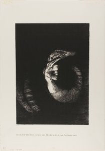 Jest to czaszka owinięta różami... autorstwa Odilon Redon
