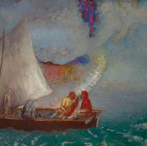 La Voile Grise, c.1900-05 (olej na płótnie) autorstwa Odilon Redon