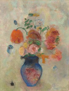 Duży wazon z kwiatami, ok. 1912 (olej na płótnie) autorstwa Odilon Redon