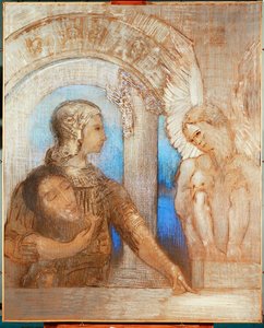 Mistyczny rycerz (olej na płótnie) autorstwa Odilon Redon