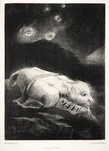 Początki: kiedy życie budziło się w głębinach niejasnej materii, 1883. autorstwa Odilon Redon