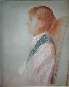Portret Madame Odilon Redon - Pastel autorstwa Odilon Redon