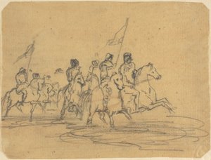 Szkic do pierwszej akwaforty Redona, Ford (M. 2) autorstwa Odilon Redon