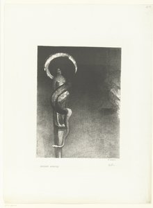 Slangenaureool Serpent-Aureole (tytuł na obiekcie) autorstwa Odilon Redon