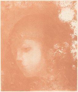 Głowa dziecka z kwiatami autorstwa Odilon Redon