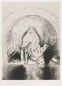 Apokalipsa św. Jana: I ujrzałem w prawicy Tego, który zasiadał na tronie..., 1899. autorstwa Odilon Redon