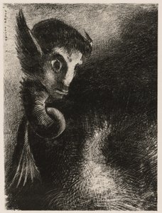 Chimera patrzyła ze strachem na wszystkie rzeczy z Nocy autorstwa Odilon Redon