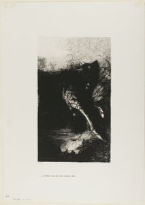 Chimera z zielonymi oczami Zakręty, zatoki, płyta 7 z Kuszenia św. Antoniego (I seria) autorstwa Odilon Redon