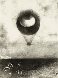 Oko, niczym dziwny balon, wznosi się ku nieskończoności. Seria: Dla Edgara Poe, 1882 autorstwa Odilon Redon
