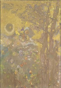 Drzewa na żółtym tle, 1901 autorstwa Odilon Redon