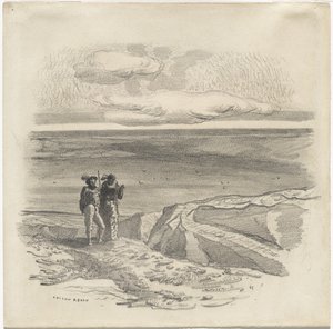 Dwie postacie w pejzażu autorstwa Odilon Redon