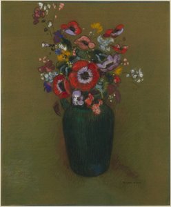 Wazon z kwiatami autorstwa Odilon Redon