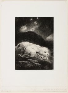 Kiedy życie budziło się w głębinach niejasnej materii, płyta 1 z 8 z „Les Origines” autorstwa Odilon Redon