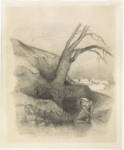 Klęcząca kobieta autorstwa Odilon Redon