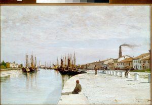 Marina w Rimini (olej na płótnie) autorstwa Odoardo Borrani