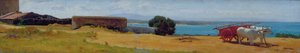 Czerwony wagon w Castiglioncello autorstwa Odoardo Borrani