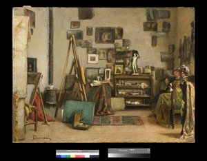 Wizyta w gabinecie malarzy, 1865-75