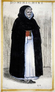 Zakon: mnich dominikański. Rycina w O. Fialetti. XVI wiek.