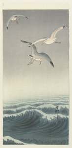 Trzy mewy autorstwa Ohara Koson