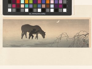 Człowiek i koń autorstwa Ohara Koson