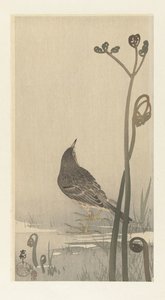 Sygnał dźwiękowy na nabrzeżu autorstwa Ohara Koson